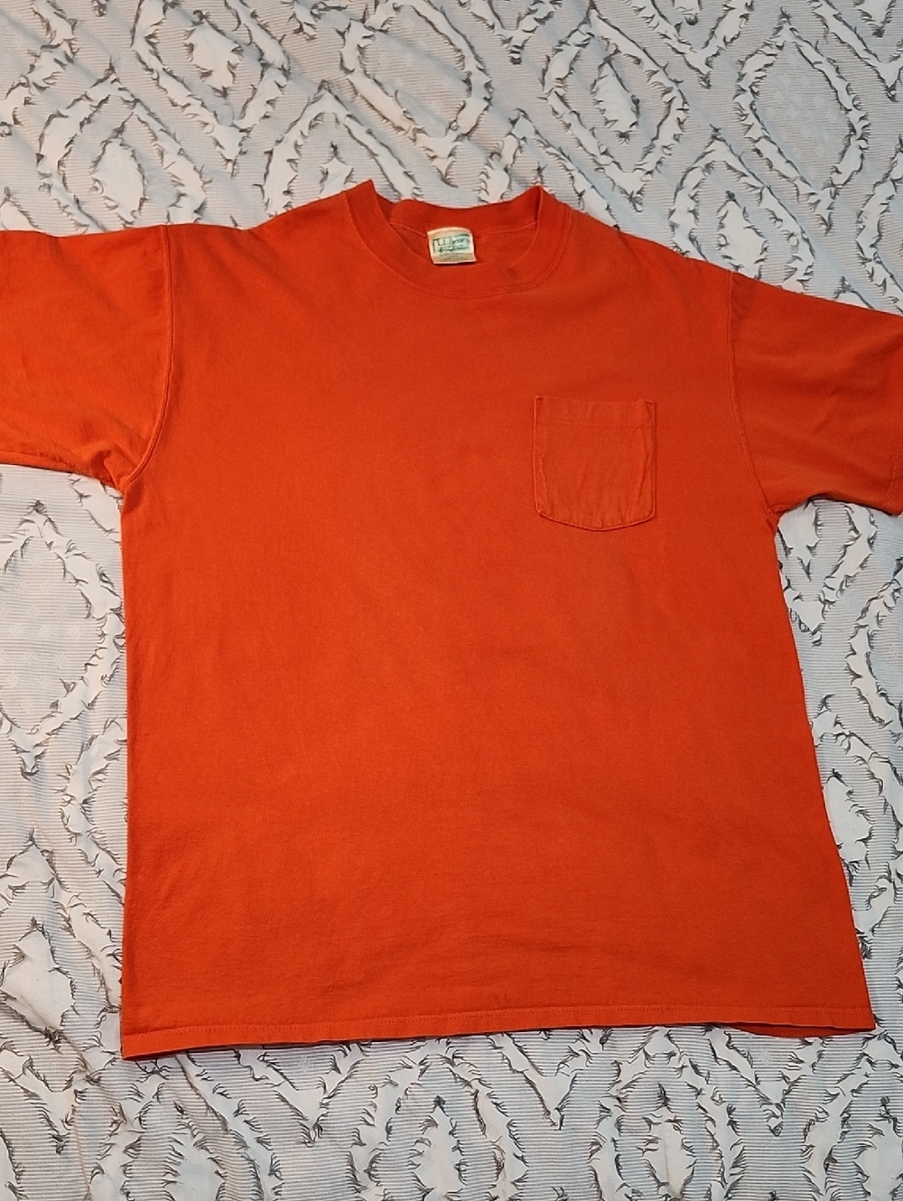 Vintage 90's LL Bean Russell Athletic Orange Pocket T-shirt